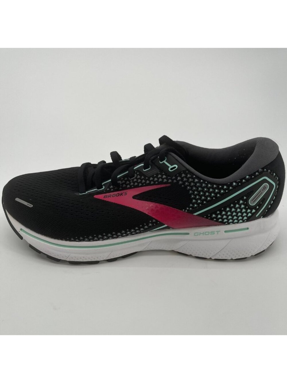 Brooks Ghost 14 Women Size 11.5D Black Pink White Athletic Running Shoes Sneaker - Picture 3 of 9